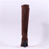 Miss Elastic Pointed High Heel Knee High - Brown Stretch